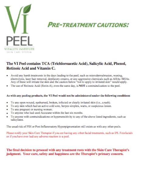 Vi Peel Pre Care Instructions James D Wethe Md