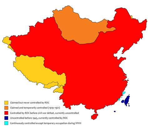 Territory Controlled Andor Claimed By The Republic Of China Throughout