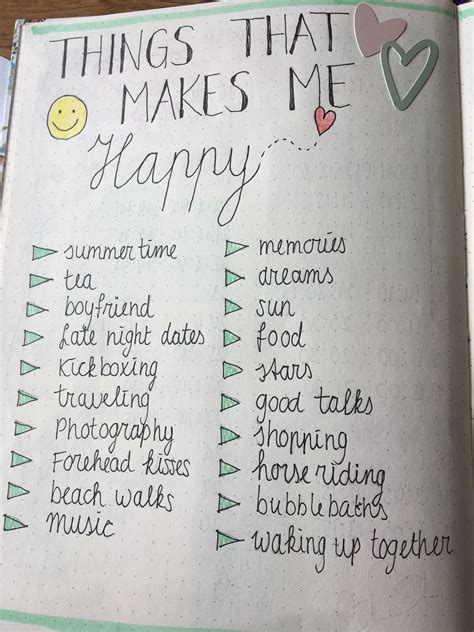 I Think A Lot About What Makes Me Happy Bullet Journal Writing