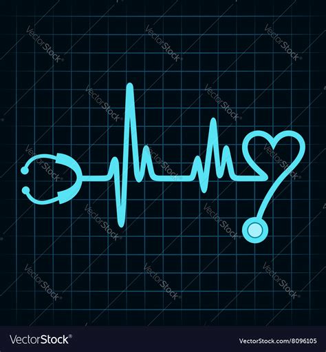 Stethoscope Make A Heartbeat Stock Royalty Free Vector Image