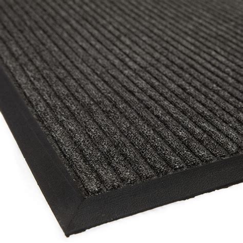 Door Mat 60cm X 90cm Grey Ribbed Rubber Back Esteem Outdoor Doormat