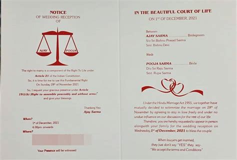 ‘in The Beautiful Court Of Life Assam Advocates Unique Wedding Card