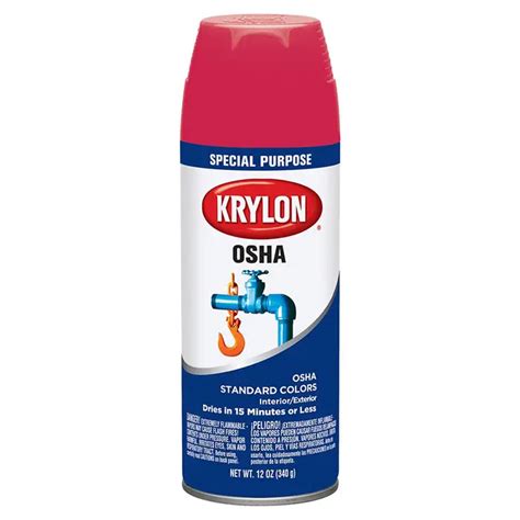12 Oz Krylon 2116 Safety Red Osha Apwa Color Standard Spray Paint