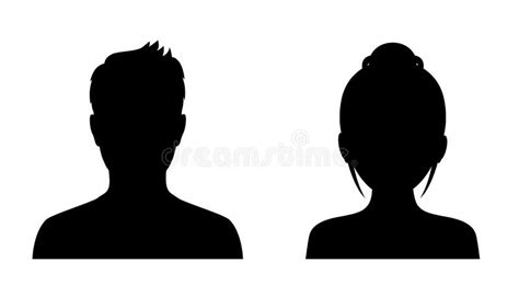 Man And Woman Head Icon Silhouette Male And Female Avatar Profile