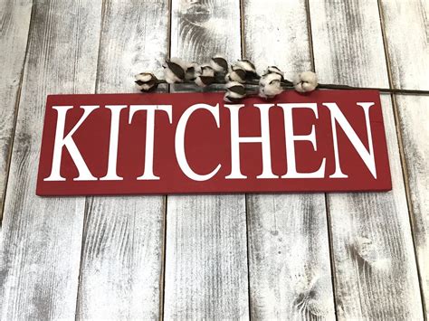 Farmhouse Rustic Red Wood Sign For Your Kitchen T For Her