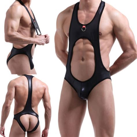 men s faux leather backless pouch jockstrap underwear jock straps g string s xl ebay