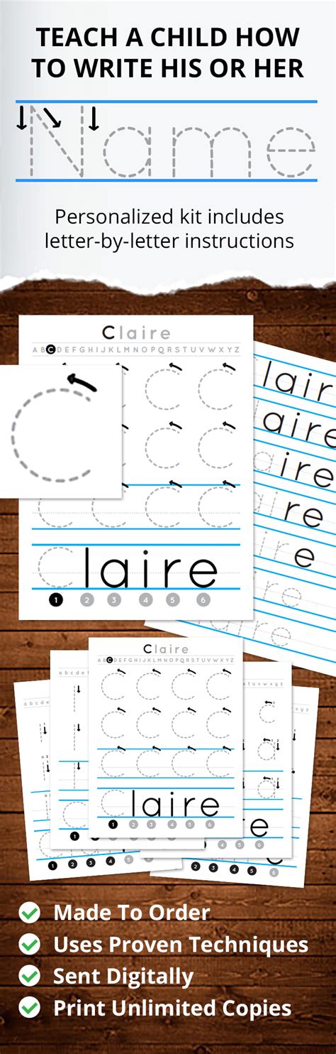 Custom Printables Teach Your Child To Write His Or Her Name This
