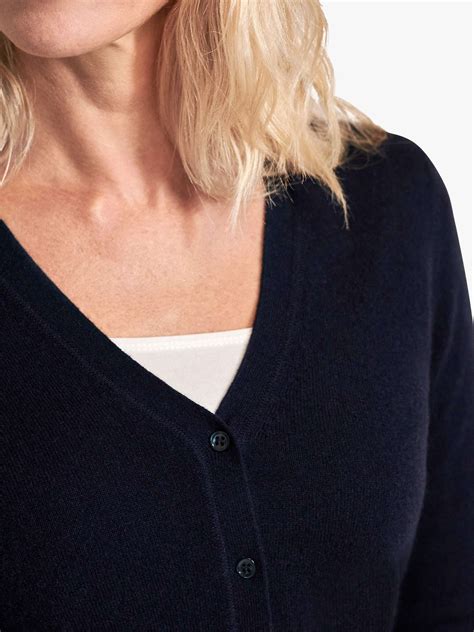 Pure Collection Cashmere V Neck Cardigan Navy At John Lewis And Partners