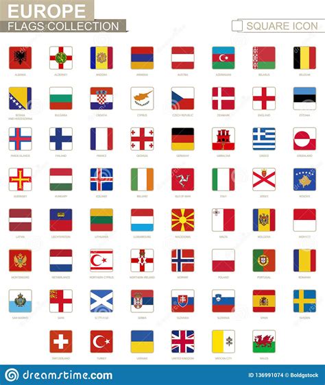 Flaggen der eu länder materialbörse. Quadratische Flaggen Von Europa Von Albanien Nach Wales Vektor Abbildung - Illustration von ...