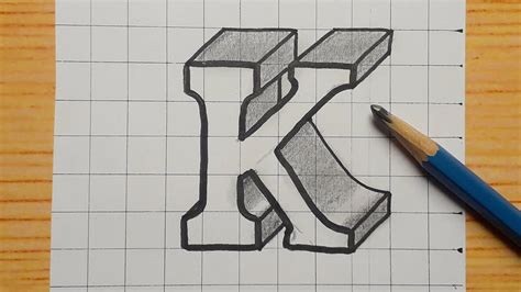 Simple 3d Drawing Letter K How To Draw Capital Alphabet Easy For