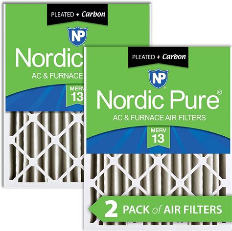 Nordic Pure 20x24x4 Merv 13 Pleated Plus Carbon Ac Furnace Air Filters