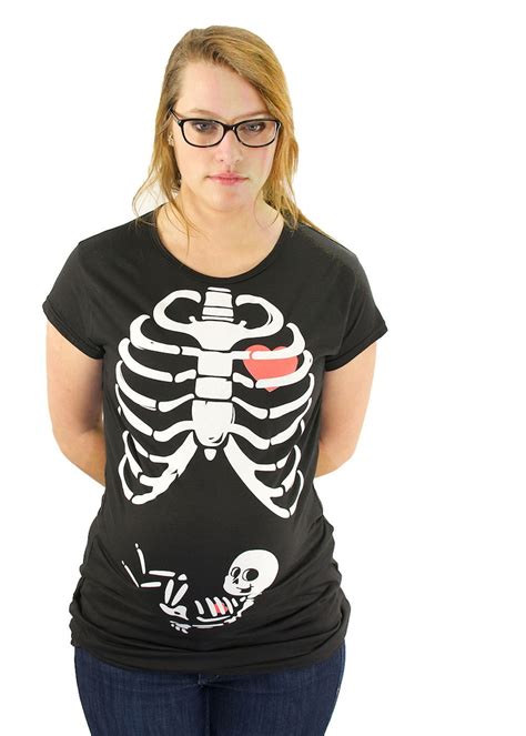 Pregnant Skeleton Maternity Tshirt X Ray Funny Xray Rib Cage Etsy