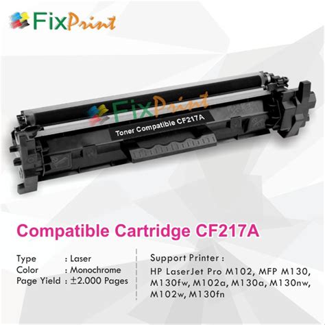 Shop official hp cartridges for hp laserjet pro mfp m130nw. Jual Cartridge Toner Compatible HP CF217A 17A Printer HP ...