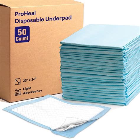 Proheal Disposable Underpads 50 Pack 23 X 36 Light Absorbent Chux