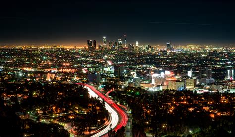 City Lights Downtown Los Angeles From Hollywood Bowl Overlook Oc