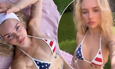 Lottie Moss Struggles To Contain Her Ample Assets In A Skimpy American