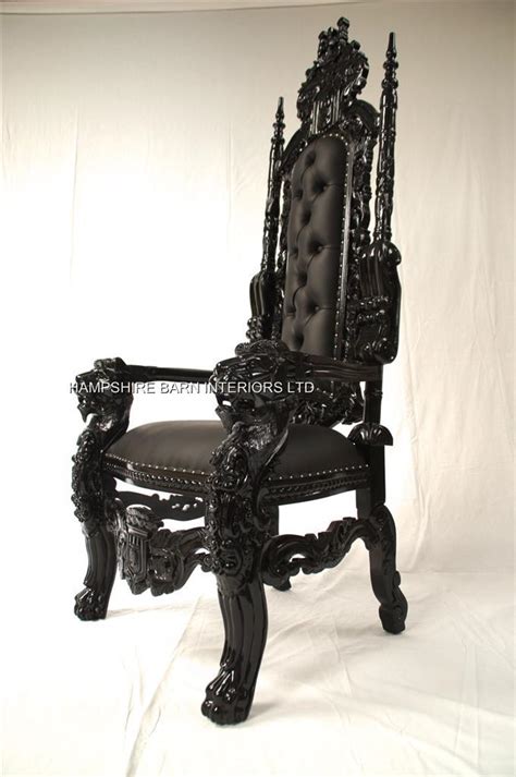 black gothic lion throne chair sexy black faux leather
