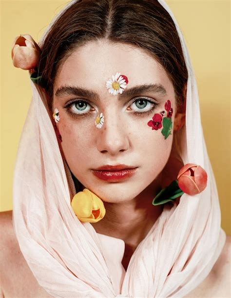 Premium Photo Make Up With Flowers Soft Aesthetic Fashion Look Collection