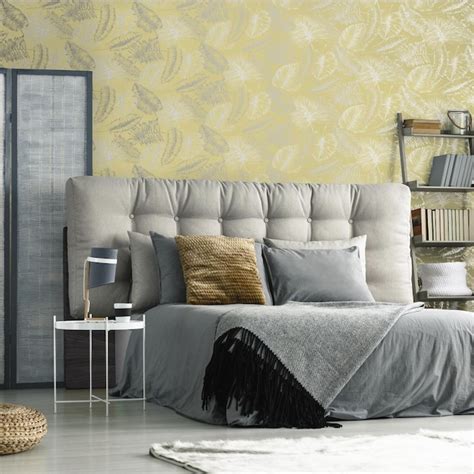 Superfresco Easy Daintree Yellow Removable Wallpaper Sample In The