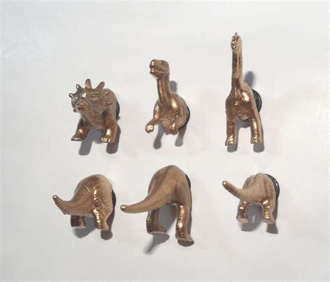 Gold Dinosaur Heads And Butts Magnets Set Of 6 Diy Magnets Magnets Dinosaur