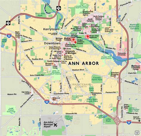 Map Of Ann Arbor Michigan Map Of The World