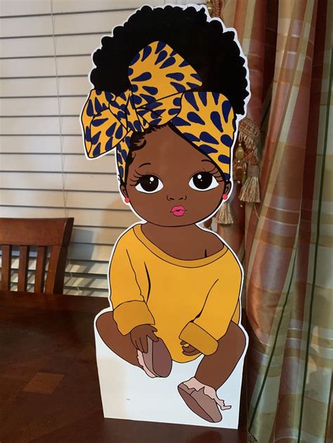 Cute African American Girl Puff Hair Babies Standing Decor Etsy In
