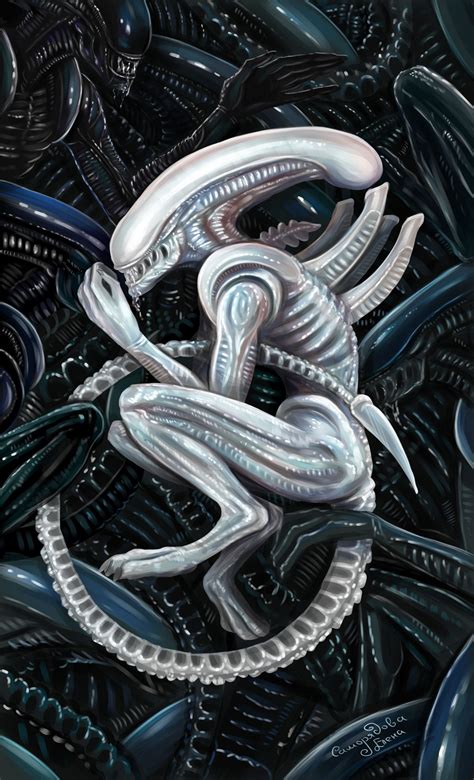 Xenomorph Alien Sci Fi Art Print Albino Alien Etsy