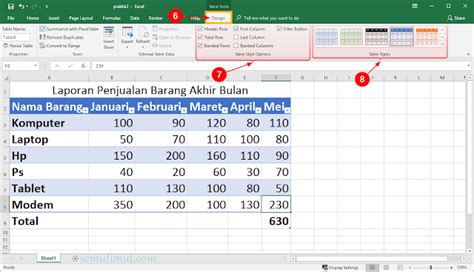 Cara Membuat Tabel Di Excel Berwarna Otomatis Mudah Semutimut 121512