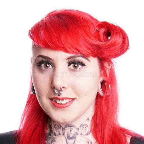 Girl With Piercings And Tattoos Stock Image Image Of Attractive Facial 185013819