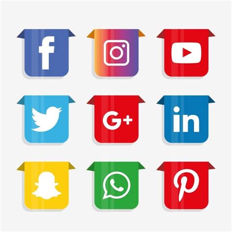 Social Media Icons With Arrows Pointing Up And Down In Different Colors