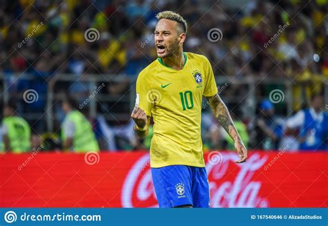 Brazilian Superstar Football Player Neymar Jr Celebrating A Goal