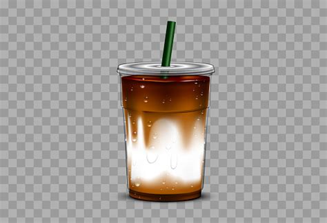 Iced Coffee Takeaway Cup With Isolated Background Stock