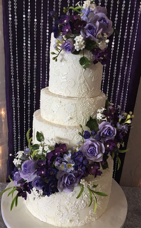 Maybe you would like to learn more about one of these? Purple And Lace Wedding Cake - CakeCentral.com