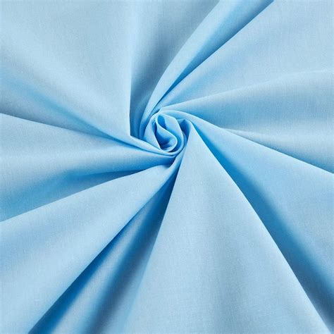 Solid Poly Cotton Baby Blue Solid Color Fabric Broadcloth 58 60