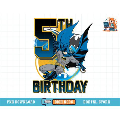 Dc Comics Batman 5th Birthday Bat Swing Action Poster T Shir Inspire