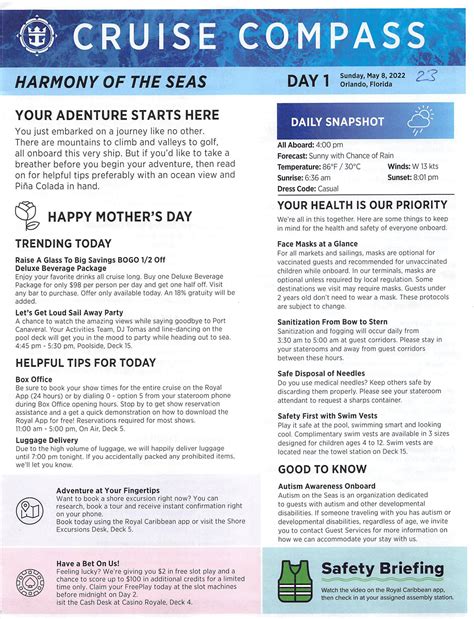 Harmony of the Seas 7-night Eastern Caribbean Cruise Compass - May 8