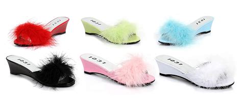 Buy Black Satin Fluffy Wedge Slippers Court Mule Shoes 2 Inch Wedges Uk