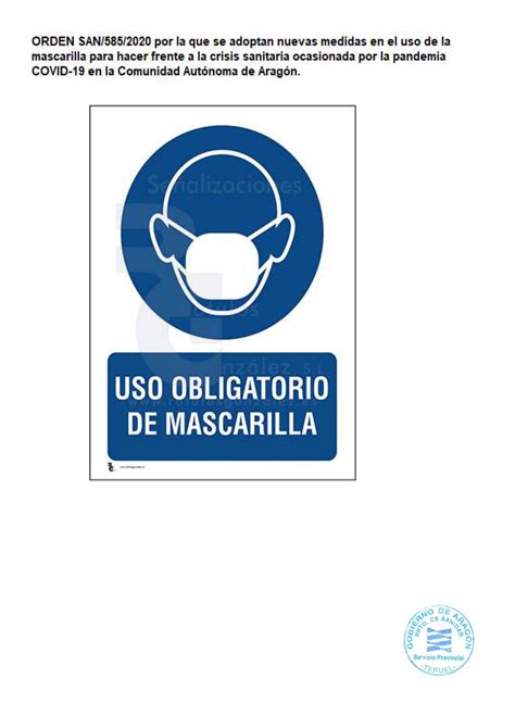 Uso Obligatorio De Mascarilla Escorihuela