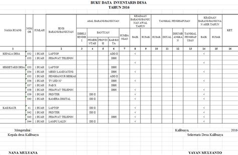 Contoh Daftar Inventaris Kantor Desa