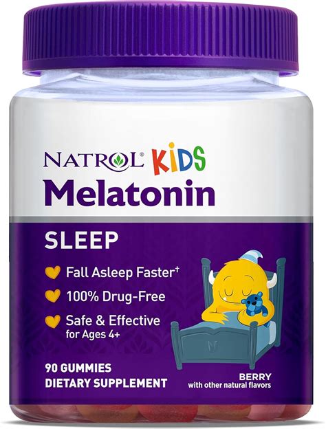 Natrol Kids Melatonin Gummy 1mg Sleep Aid Supplement For
