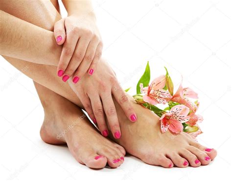 Beautiful Female Legs With Flowers Stock Photo By ©belchonock 70815323