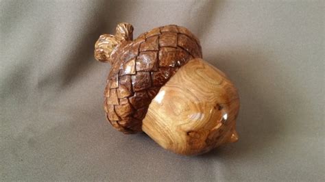 Items Similar To Acorn Ii Acorn Carving Wood Carving Carving Wood