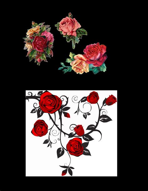 Cut Out Roses Printable Digital Images Printable Roses Scrapbook