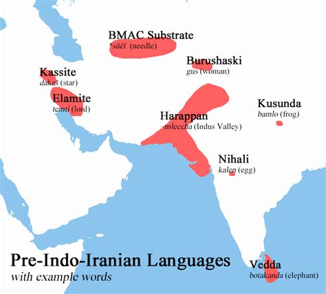 Pre Indo Iranian Languages Map Of The Attested Languages That