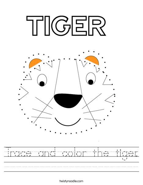 Tiger Worksheets For Kindergarten