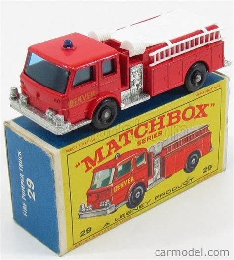Matchbox 29 Масштаб 166 Matchbox Fire Engine Pumper Truck With Scale Red