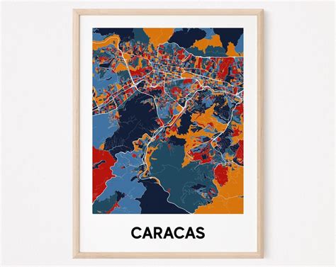 Caracas Original Map Of Caracas City Of Caracas Caracas Poster