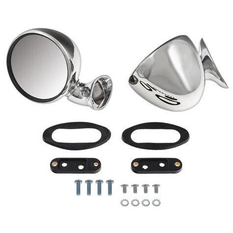 Classic Mini Door Mirrors Bullet Racing Style Chrome Pair By Tex Automotive Ebay