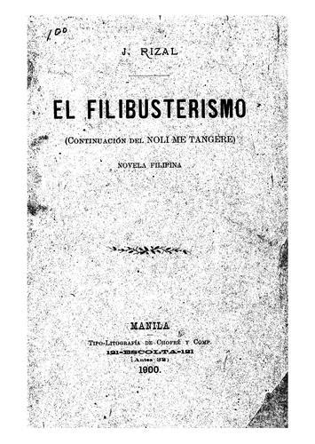 El Filibusterismo Continuación Del Noli Me Tangerenovela Filipina