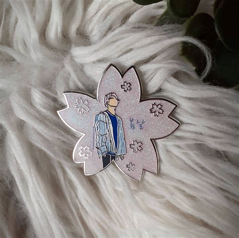 Spring Day Jimin Enamel Pin Sakura Flower Etsy